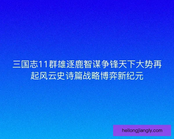 三国志11群雄逐鹿智谋争锋天下大势再起风云史诗篇战略博弈新纪元 三国志11群雄逐鹿智谋争锋天下大势再起风云史诗篇战略博弈新纪元